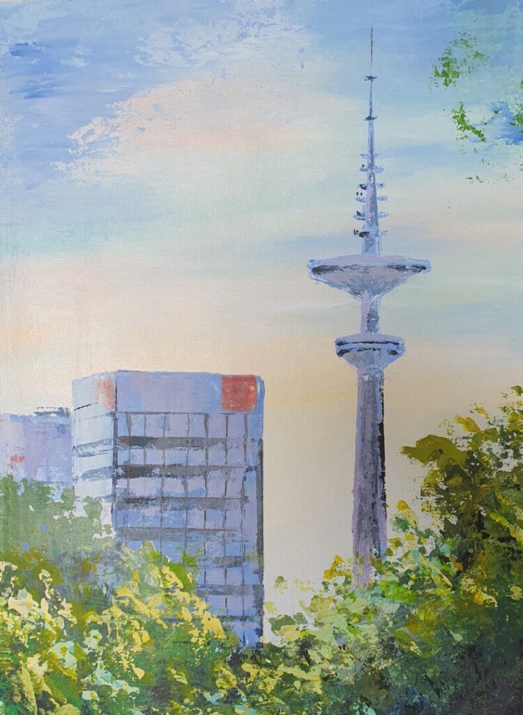 Hamburg,Landschaft, ÖL auf Leinwand.