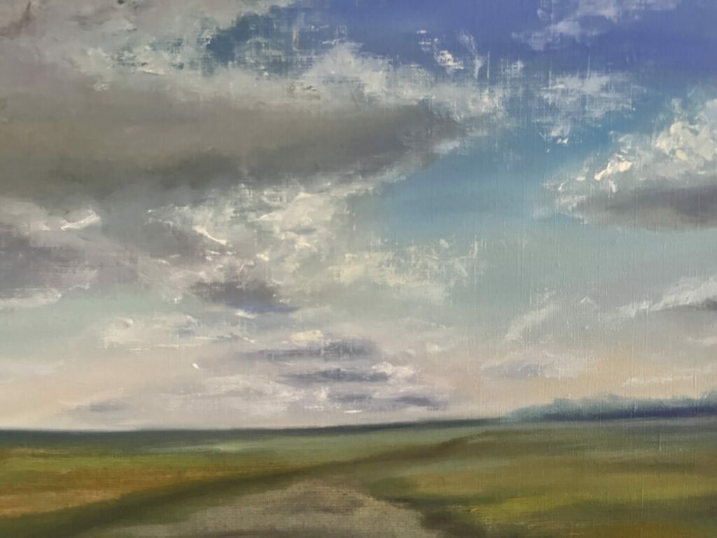 Landschaft, ÖL auf Leinwand.