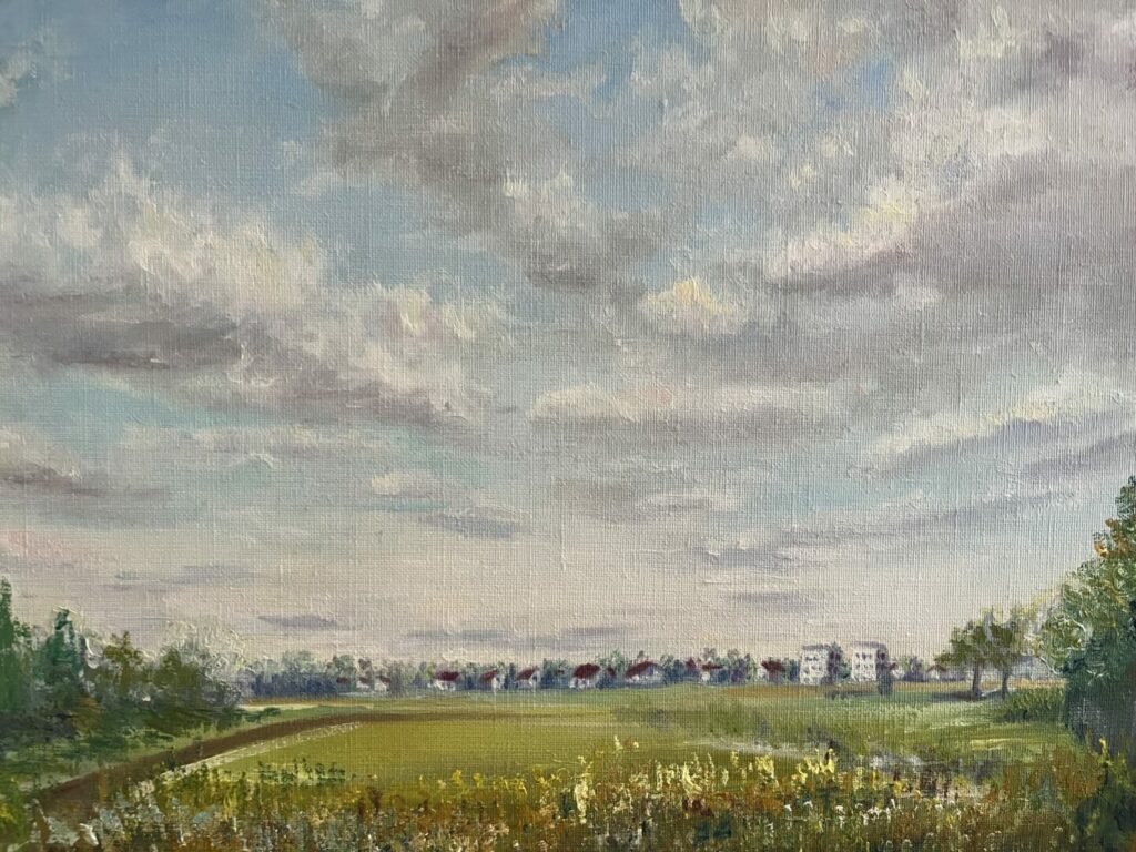 Landschaft, ÖL auf Leinwand.