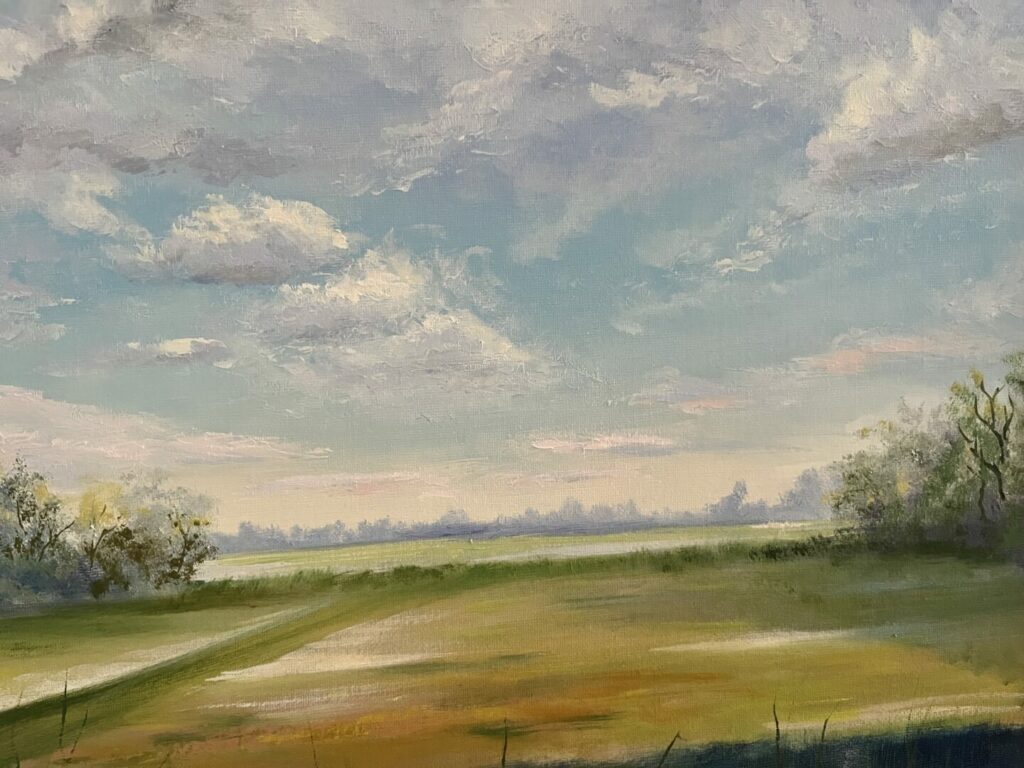 Landschaft, ÖL auf Leinwand.