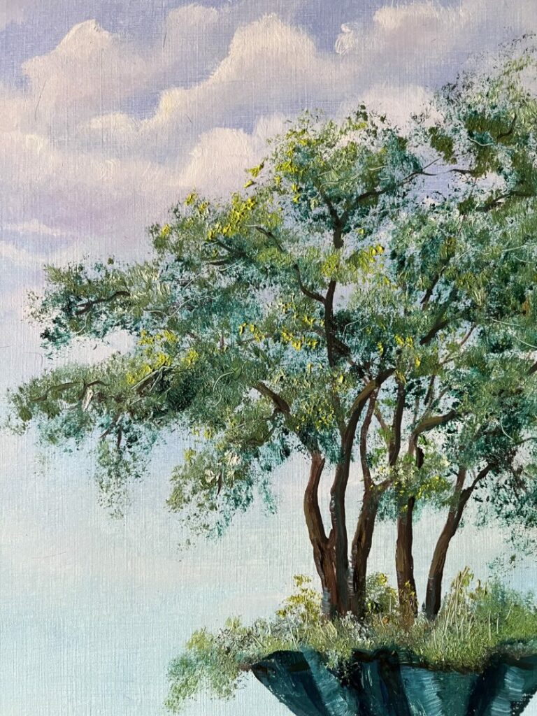 Landschaft, ÖL auf Leinwand.